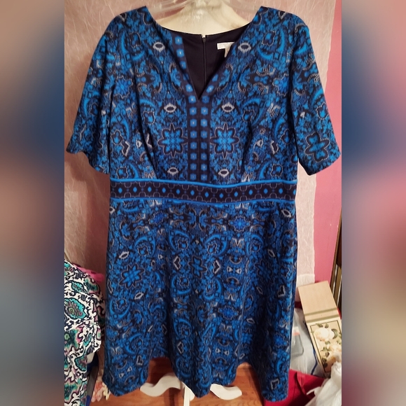 Womens London Style Collection Gorgeous Deep Blue Dress in Plus Size 16W - Picture 4 of 8